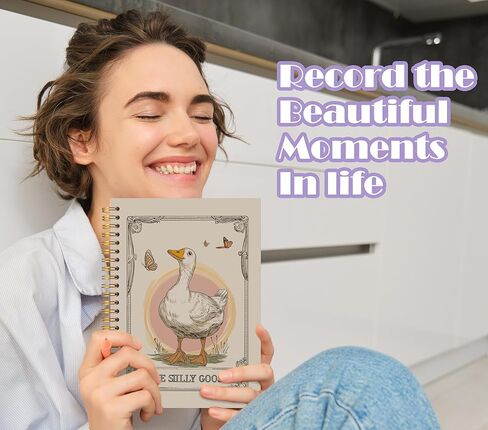 Welshower Vintage Goose Butterfly Spiral Notebook Journal, Goose Lover Gifts Notebook, Retro Trendy Farmhouse Geese Journal, Gifts for Animal Lovers, 5.5x8.3 Inch in Saudi Arabia