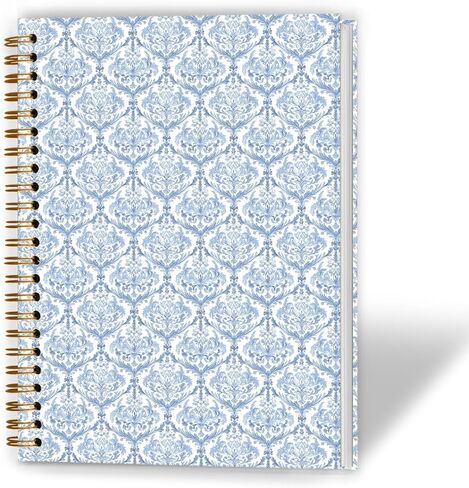 Grandmillennial Pink and Blue Floral Spiral Notebook 5.5x8.3, Retro Cottagecore Flower Aesthetic Journal for Women, Pastel Floral Grand Millenial Hardcover Notebook Journal in Saudi Arabia
