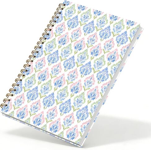 Grandmillennial Pink and Blue Floral Spiral Notebook 5.5x8.3, Retro Cottagecore Flower Aesthetic Journal for Women, Pastel Floral Grand Millenial Hardcover Notebook Journal in Saudi Arabia