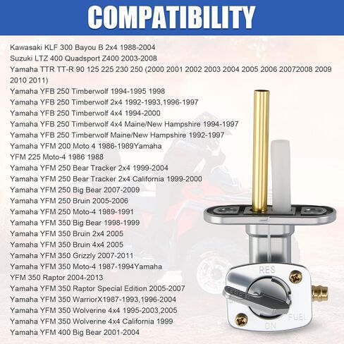 2 Pack Petcock Fuel Shutoff Valve, Tank Switch Gas Valve for YFM250B YFM250X YFB250 YFB250FW YFM250X YFM400FB YFM400FBH YFM400FBE YFM400F YFM400H YFM400FH YFM400FW YFM400N 4x4 Series in Saudi Arabia