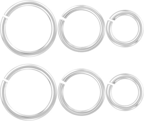 6pcs 925 Sterling Silver Jump Rings, 4mm/5mm/6mm Jewelry Open Jump Rings Split Ring Connector, Small Round Key Ring for Jewelry Making DIY Crafts Keychains in Kuwait