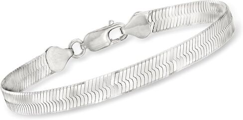 Ross-Simons Italian 6mm Sterling Silver Herringbone Bracelet. 8 inches in Saudi Arabia
