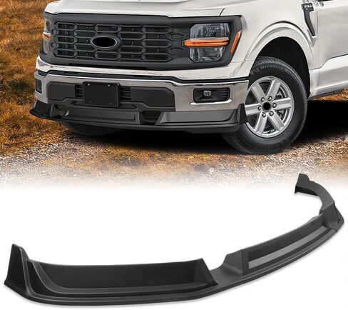 الشفة الأمامية مناسبة للتوافق مع شاحنة الالتقاط Ford F-150 F150 2024-2026، مصد الشفة الأمامي، مقسم طقم جسم الذقن الهوائي، غير مطلي باللون الأسود غير اللامع، 2025 (نمط STP) in Kuwait