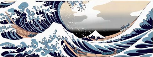 وسادة مكتب من الجلد Waves، لوحة ماوس فنية ملونة كبيرة للوحة مفاتيح الكمبيوتر ولوحة ماوس للألعاب وواقي سطح المكتب مقاوم للماء وغطاء، ديكور من جلد البولي يوريثان للكمبيوتر المحمول مقاس 10 × 25.6 بوصة C133 in Kuwait