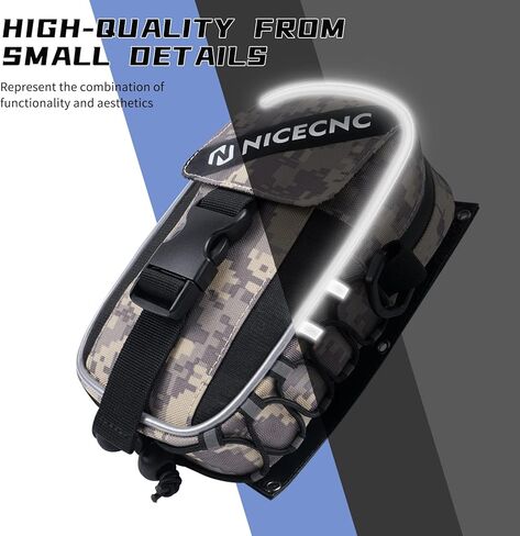 NICECNC ATV Fender Bag, Raptor 700 Dual-use Detachable Storage Gear Tool Bag with Strong Touch Fastener, Reflective Strip, No Drilling, Easy Installation, Compatible with Yamaha Raptor 700, Camo in Kuwait
