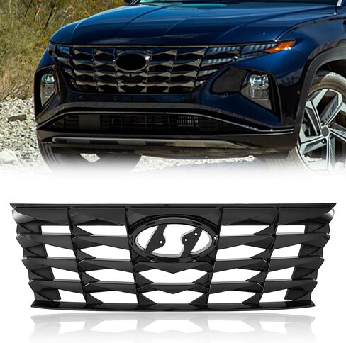 TODO Upper Gloss Black Grille Grill Compatible with 2022 Hyundai Tucson Replacement for HY1200248 86350N9000 in Kuwait
