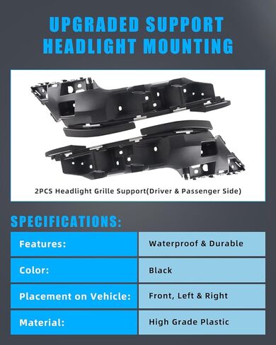 Headlight Mounting Grille Support Front Driver & Passenger Side for F'1'5'0 2015 2016 2017, Front Headlight Mounting Reinforcement Replace FL3Z17C947E FO1043157, 1 Pair in Saudi Arabia