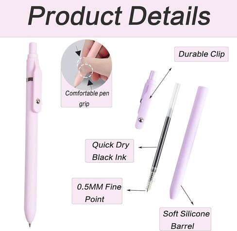 Gel Pens, 7Pcs 0.5mm Fine Point Black Ink,Stuff Aesthetic Pen Office College Supplies Teen Girl Gifts Trendy Stuff Teacher Supplies for Men Women Student (Morandi) in Saudi Arabia