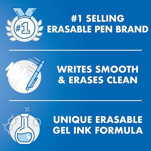 Pilot G2 + FriXion Clicker Companion Pack, 0.7mm Fine Point, Black Ink, Premium Gel Roller 6 Pack - for School, Office and Business Use in Kuwait