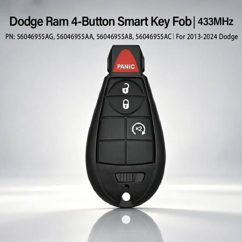2 Keylessbest Replacement for 2013 2014 2015 2016 2017 2018 2019 2020 2021 2022 2023 2024 Dodge Ram 1500 Classic RAM 2500 3500 4500 5500 Key Fob Remote Control GQ4-53T 4 Buttons 433MHz in Kuwait