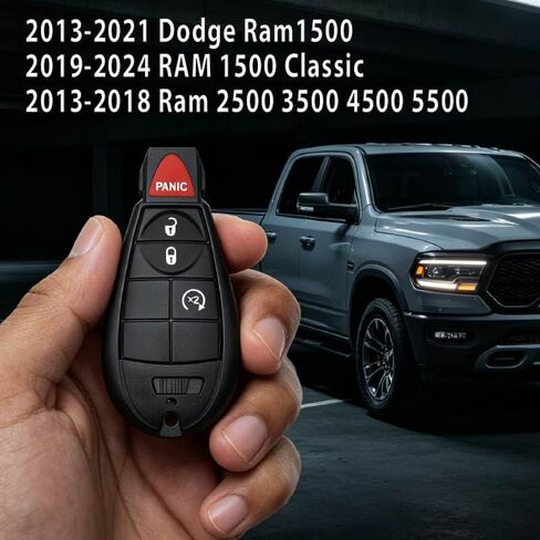 2 Keylessbest Replacement for 2013 2014 2015 2016 2017 2018 2019 2020 2021 2022 2023 2024 Dodge Ram 1500 Classic RAM 2500 3500 4500 5500 Key Fob Remote Control GQ4-53T 4 Buttons 433MHz in Kuwait