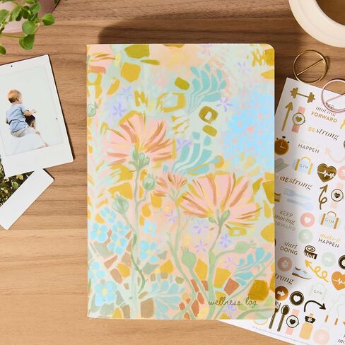 Erin Condren Designer Petite Planner - Wellness Log Edition 3, Track Habits for Sleep, Water Intake, Steps Taken, and Goals. Includes Inspirational and Fun Sticker Set in Kuwait