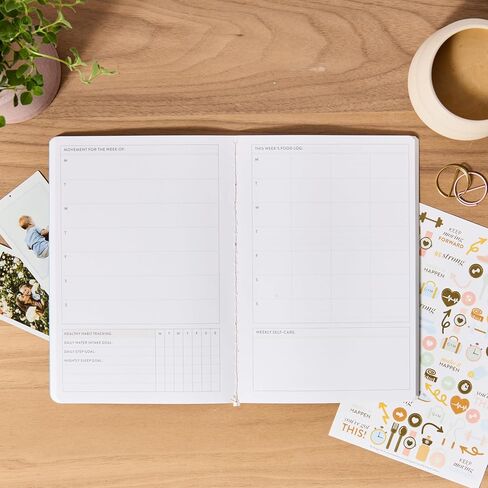 Erin Condren Designer Petite Planner - Wellness Log Edition 3, Track Habits for Sleep, Water Intake, Steps Taken, and Goals. Includes Inspirational and Fun Sticker Set in Kuwait