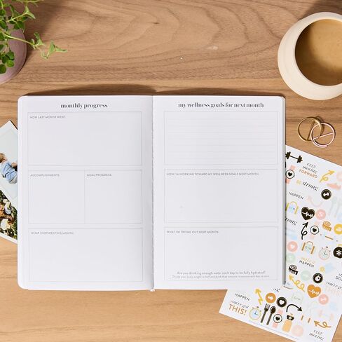 Erin Condren Designer Petite Planner - Wellness Log Edition 3, Track Habits for Sleep, Water Intake, Steps Taken, and Goals. Includes Inspirational and Fun Sticker Set in Kuwait