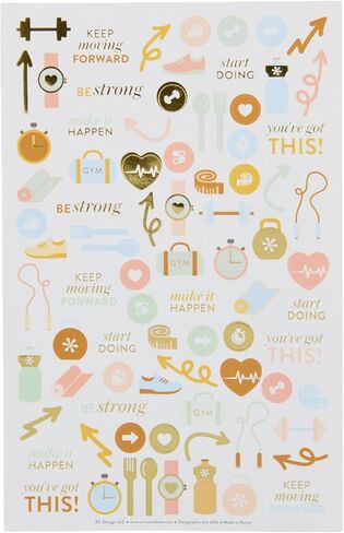 Erin Condren Designer Petite Planner - Wellness Log Edition 3, Track Habits for Sleep, Water Intake, Steps Taken, and Goals. Includes Inspirational and Fun Sticker Set in Kuwait