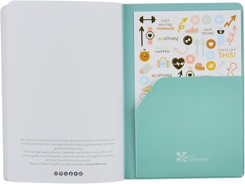 Erin Condren Designer Petite Planner - Wellness Log Edition 3, Track Habits for Sleep, Water Intake, Steps Taken, and Goals. Includes Inspirational and Fun Sticker Set in Kuwait