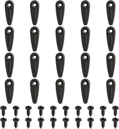 30PCS Picture Frame Turn Button Fasteners, 0.79" X 0.39" Plastic Plastic Flat Picture Frame Backing Clips Photo Frame Hardware Clips Screws for Hanging Pictures, Photos, Drawing Black in Saudi Arabia