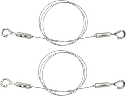 2Pcs Adjustable Picture Hanging Wire Kit, 3.3FT 304 Stainless Steel Wire Rope for Mirrors, Artwork,Billboards,Lamps, 20kg Load Capacity in Kuwait