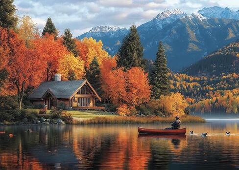 Serene Cottage Jigsaw Puzzle for Adults – 1000 Piece Puzzle with Bonus Poster Included, Unique Design & Vibrant Colors in Saudi Arabia