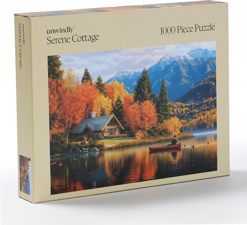 Serene Cottage Jigsaw Puzzle for Adults – 1000 Piece Puzzle with Bonus Poster Included, Unique Design & Vibrant Colors in Saudi Arabia