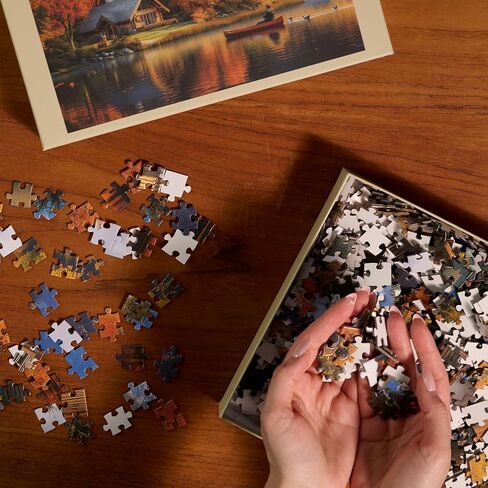 Serene Cottage Jigsaw Puzzle for Adults – 1000 Piece Puzzle with Bonus Poster Included, Unique Design & Vibrant Colors in Saudi Arabia