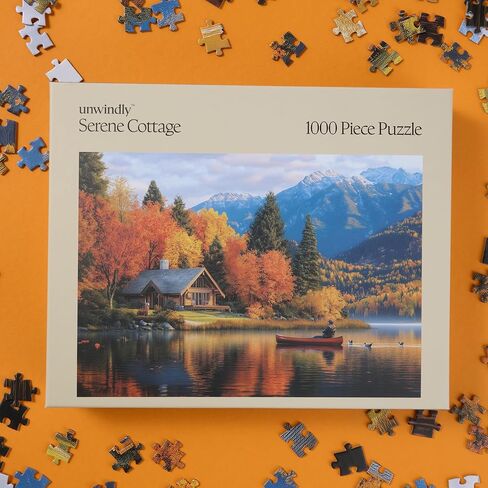 Serene Cottage Jigsaw Puzzle for Adults – 1000 Piece Puzzle with Bonus Poster Included, Unique Design & Vibrant Colors in Saudi Arabia