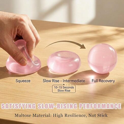 Coconut Oil Squishy, 2026 New Coconut Oil Stress Ball, Handmade Slow Rising Squishies Stress Relief Fidget Toys for Work, Or Relaxation, Non-Sticky, Easy to Clean, Improving Focus, 2PCS in Kuwait