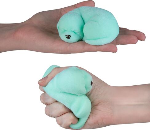 ORB Tabalicious Fluffs TABA Squishy Dog (Blue) - Fuzzy, Flocked, Cute Animal TABA Squishies Toys - Soft and Sticky Stress Ball Fluff Toys - Kawaii Sensory and Fidget Toys and Gifts Kids and Adults in Kuwait