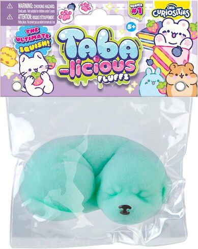 ORB Tabalicious Fluffs TABA Squishy Dog (Blue) - Fuzzy, Flocked, Cute Animal TABA Squishies Toys - Soft and Sticky Stress Ball Fluff Toys - Kawaii Sensory and Fidget Toys and Gifts Kids and Adults in Kuwait