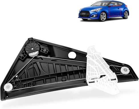 Left Front Power Window Regulator Driver Side (LH) Compatible with Hyundai Veloster 1.6L 2012 2013 2014 2015 2016 2017, Electric Window Regulator with Motor, Replace# 824012V010 82401-2V010 in Kuwait