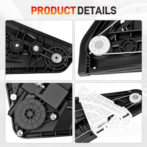 Left Front Power Window Regulator Driver Side (LH) Compatible with Hyundai Veloster 1.6L 2012 2013 2014 2015 2016 2017, Electric Window Regulator with Motor, Replace# 824012V010 82401-2V010 in Kuwait