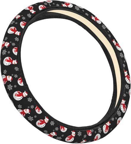 Cute Santa Hat Snowman Christmas Steering Wheel Cover for Women, Girls 15 inch Universal Auto Car Anti Slip Wrap Steering Wheel Covers Fit for Vehicles, Truck,SUV in Kuwait