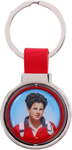 Westmon Works St Carlo Acutis Keychain حلقة مفاتيح معدنية دوارة معدنية وجلدية مع بطاقة مقدسة مغلفة in Kuwait