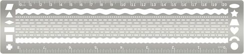 Stainless Steel Stencils, Metal Stencil Ruler for Bullet Journals, Dashed Line, Geometric Drawings Templates Drafting Tools in Kuwait