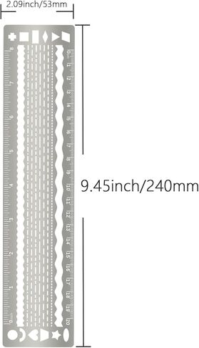 Stainless Steel Stencils, Metal Stencil Ruler for Bullet Journals, Dashed Line, Geometric Drawings Templates Drafting Tools in Kuwait