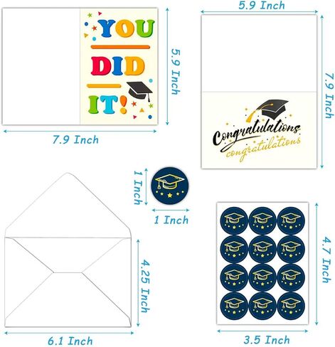 Graduation Cards with Envelopes 12Pcs, 2026 Congratulations Cards for High School College Graduate Gift Ideal (Graduation Cards) in Saudi Arabia