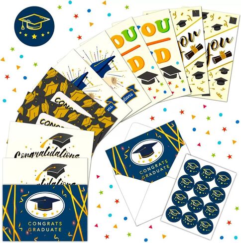 Graduation Cards with Envelopes 12Pcs, 2026 Congratulations Cards for High School College Graduate Gift Ideal (Graduation Cards) in Saudi Arabia
