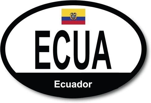 ملصق مغناطيسي للسيارة Magnet Me Up ECUA Ecuador Country Code، 4x6 بوصة، بيضاوي، مغناطيس تذكاري أوروبي، علم إكوادوري، مناظر طبيعية خلابة، ثقافة غنية، مغناطيس ممتص للصدمات أوروبي، صُنع في الولايات المتحدة الأمريكية in Kuwait