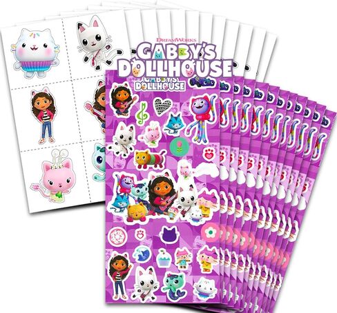 Gabby's Dollhouse Stickers and Tattoos Set for Kids - Bundle with 12 Sticker Sheets and 12 Tattoo Sheets | Gabby's Dollhouse Art Supplies for Girls in Kuwait