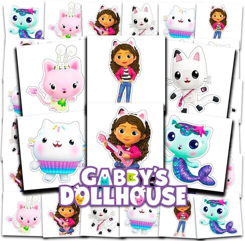 Gabby's Dollhouse Stickers and Tattoos Set for Kids - Bundle with 12 Sticker Sheets and 12 Tattoo Sheets | Gabby's Dollhouse Art Supplies for Girls in Kuwait