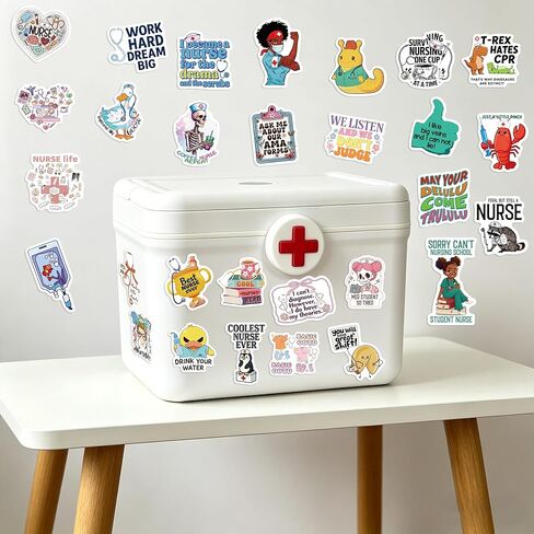 120 PCS Funny Nurse Stickers Medical Sticker Pack Nursing Accessories for Nurses Nursing Healthcare Sticker Funny Nurse Gifts in Saudi Arabia