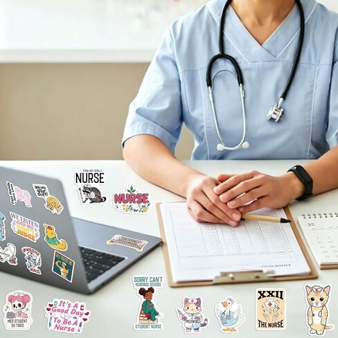 120 PCS Funny Nurse Stickers Medical Sticker Pack Nursing Accessories for Nurses Nursing Healthcare Sticker Funny Nurse Gifts in Saudi Arabia