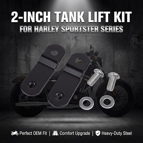 2 قطعة 2 بوصة 51 مم طقم رفع خزان الغاز لدراجة نارية Harley، طقم رفع خزان Sportster للحديد 883 1200 XL1200X 48 Roadster مع زيادة مساحة الساق in Kuwait