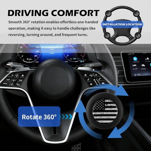 American Flag Car Steering Wheel Knob Spinner,360° Rotatable Steering Knob Spinner as USA 250th Anniversary Merchandise,Suicide Knobs for Steerings Wheel for Cars,Trucks in Kuwait