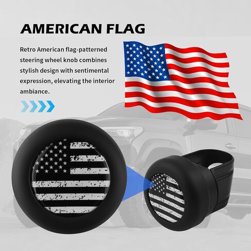 American Flag Car Steering Wheel Knob Spinner,360° Rotatable Steering Knob Spinner as USA 250th Anniversary Merchandise,Suicide Knobs for Steerings Wheel for Cars,Trucks in Kuwait