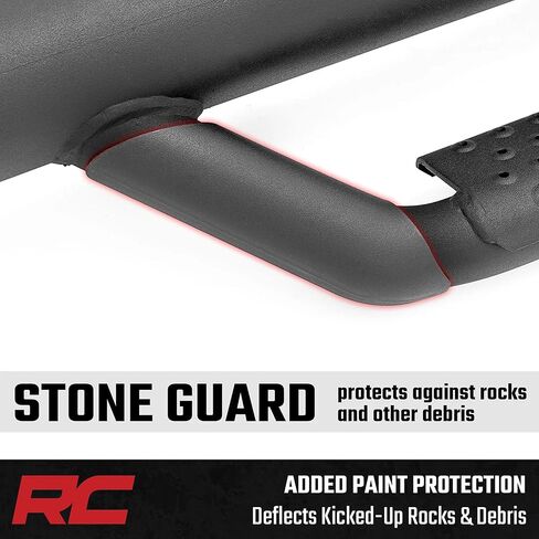 قضبان خطوة Rough Country Nerf لسيارة Ford F-150/Lightning/F-250/F-350/Raptor (2015-2026) - قضبان Nerf متينة كاملة الطول مع خطوات جانبية، تثبيت بمسامير in Kuwait