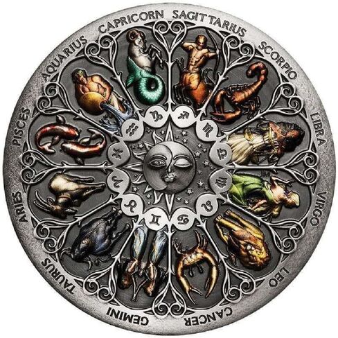 12 Constellation Challenge Coin, Novelty Coin for Gift,Good Lucky Amulet in Saudi Arabia