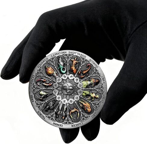 12 Constellation Challenge Coin, Novelty Coin for Gift,Good Lucky Amulet in Saudi Arabia