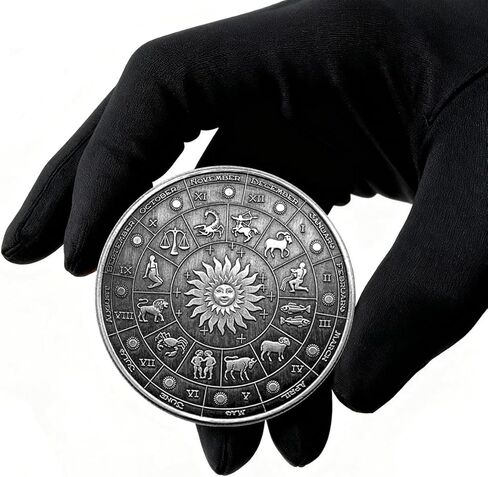 12 Constellation Challenge Coin, Novelty Coin for Gift,Good Lucky Amulet in Saudi Arabia