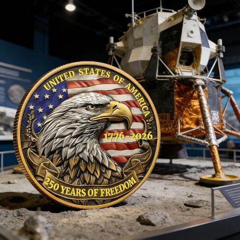 USA 250th Anniversary Challenge Coin 1776-2026, America 250 Commemorative Coin, American Eagle E Pluribus Unum Medal, 250 Years of Freedom Novelty Collectible Gift for Patriots & Veterans in Saudi Arabia